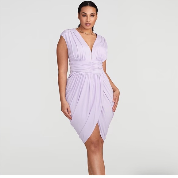 Gabrielle Union Dresses & Skirts - Gabrielle Union Iset Lavender Draped Front Dress Size 1X